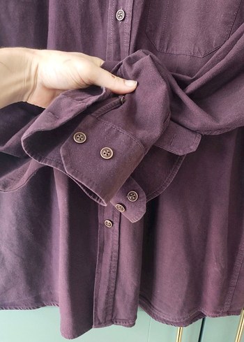 Bordo Düğmeli Erkek Gömlek - Görsel 4