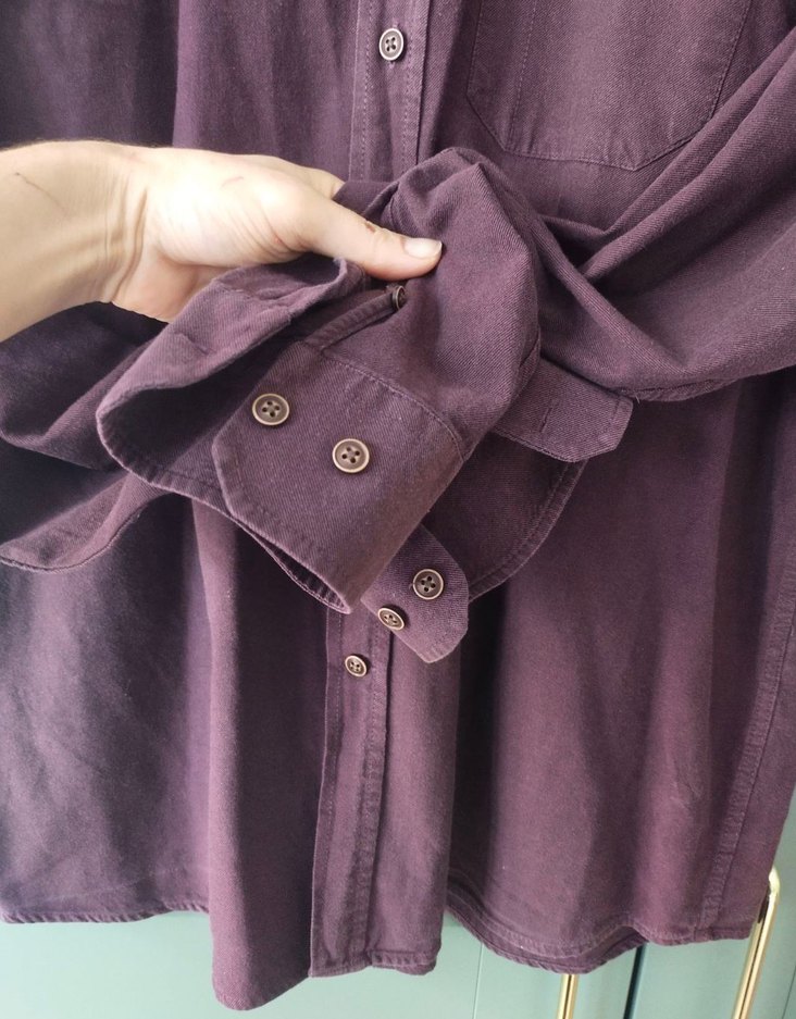 Bordo Düğmeli Erkek  Gömlek - Görsel 4