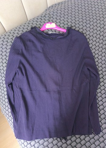 Mor V Yakalı Uzun Kollu Triko Hırka - Görsel 2