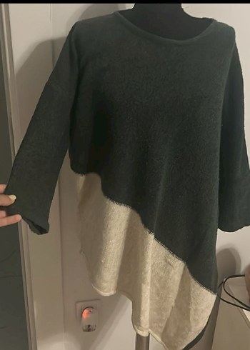 Asimetrik Uzun Kollu Kadın Kazak - Görsel 2