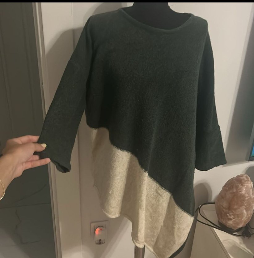 Asimetrik Uzun Kollu Kadın Kazak - Görsel 2