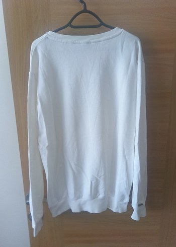 Payetli Emoji Baskılı Beyaz Kadın Sweatshirt - Görsel 3