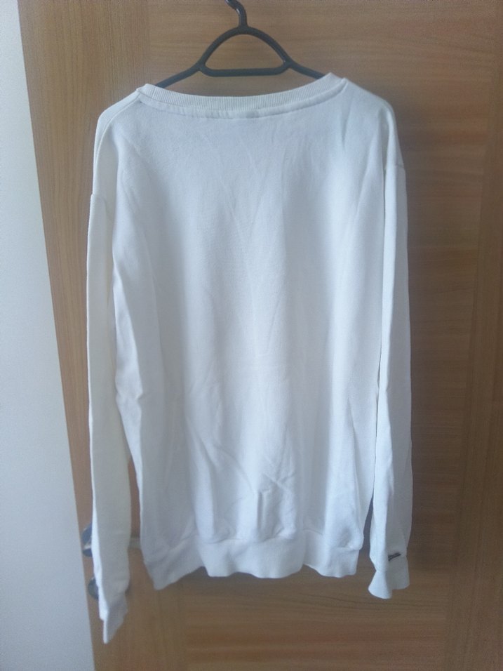 Payetli Emoji Baskılı Beyaz Kadın Sweatshirt - Görsel 3