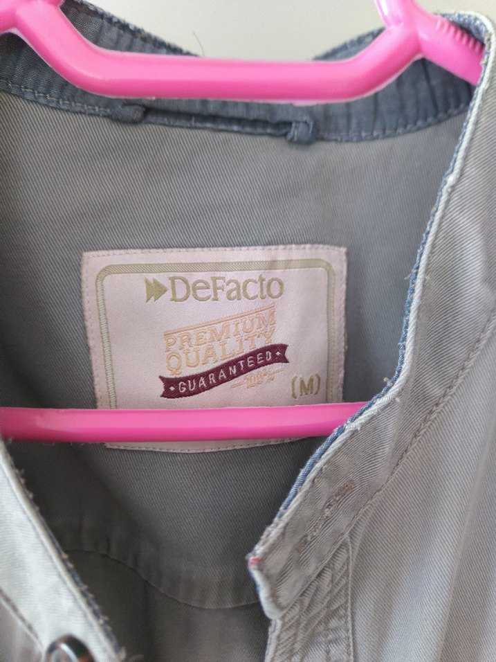 Gri Denim Düğmeli erkek Gömlek - Görsel 3