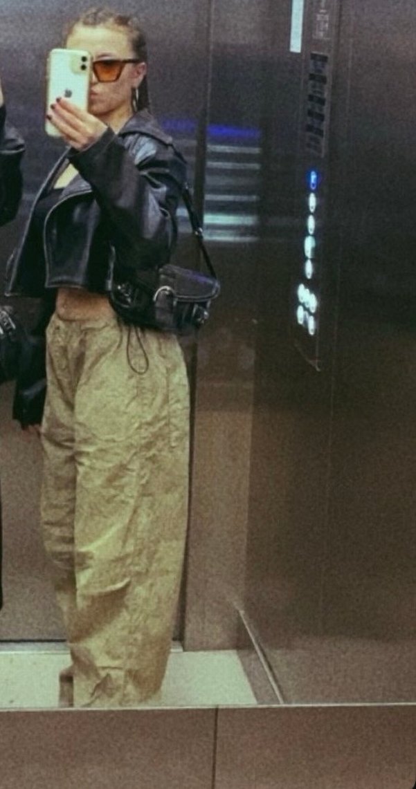 Kadın Haki Loose Fit Midi Pantolon - Görsel 2