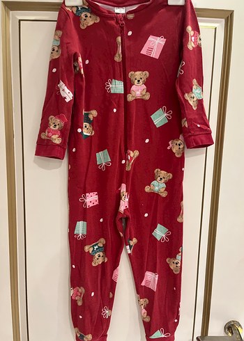 LC Waikiki Kirmizi Ayicik Desenli Tek Parca Pijama
