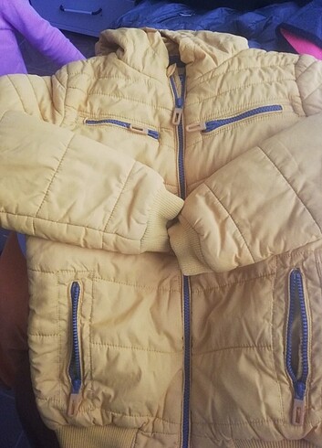 10 Yaş Beden sarı Renk Çocuk mont