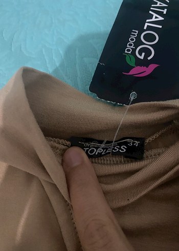 Zara Bej Yüksek Yakalı Uzun Kollu Kadın Bluz