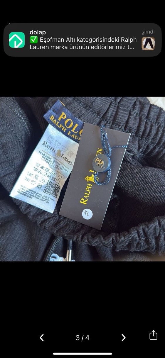 Siyah Erkek Polo Ralph Lauren Eşofman Altı - Görsel 4
