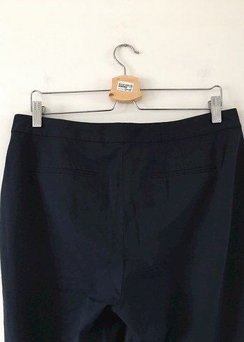 m Beden Lacivert Kadın Kemerli Denim Kumaş Pantolon