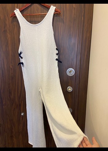 Kadın Beyaz Örgü Midi Tulum - Görsel 3