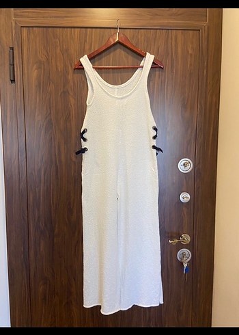 Kadın Beyaz Örgü Midi Tulum - Görsel 7