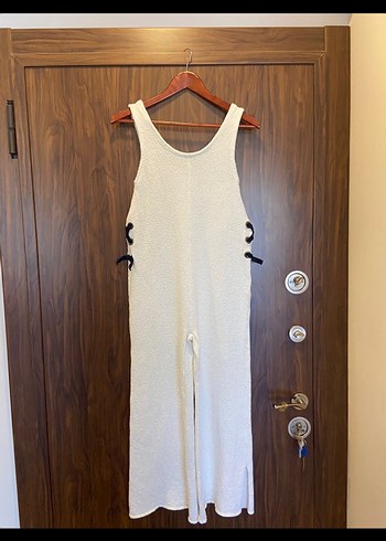 Kadın Beyaz Örgü Midi Tulum - Görsel 2