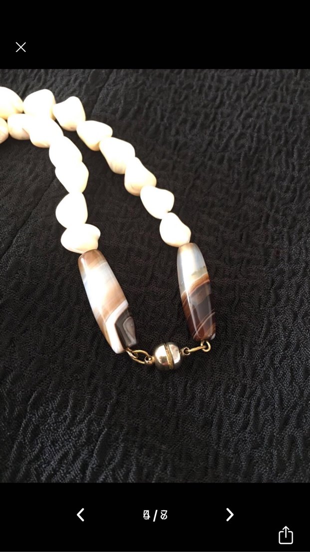 Sedef Bej Boncuklu Midi Bohem Kolye - Görsel 3