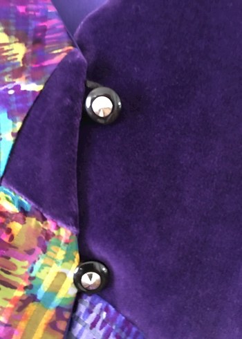 38 Beden mor Renk Mor Düğmeli Tie-Dye Kadın Yelek