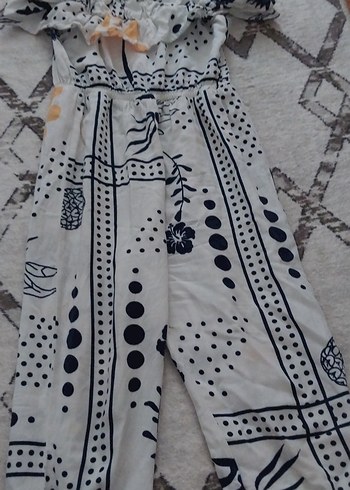 Desenli Bohem Kadın Tulum, Askısız, Kemerli