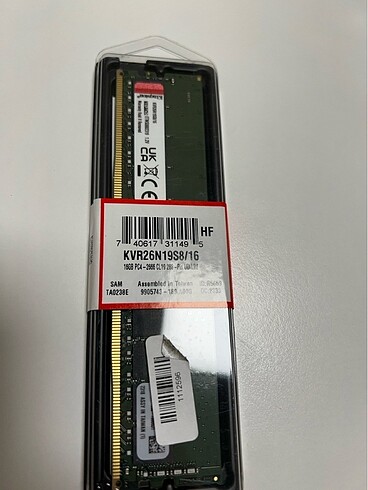 Kingston 16 gb ram sıfır kutu