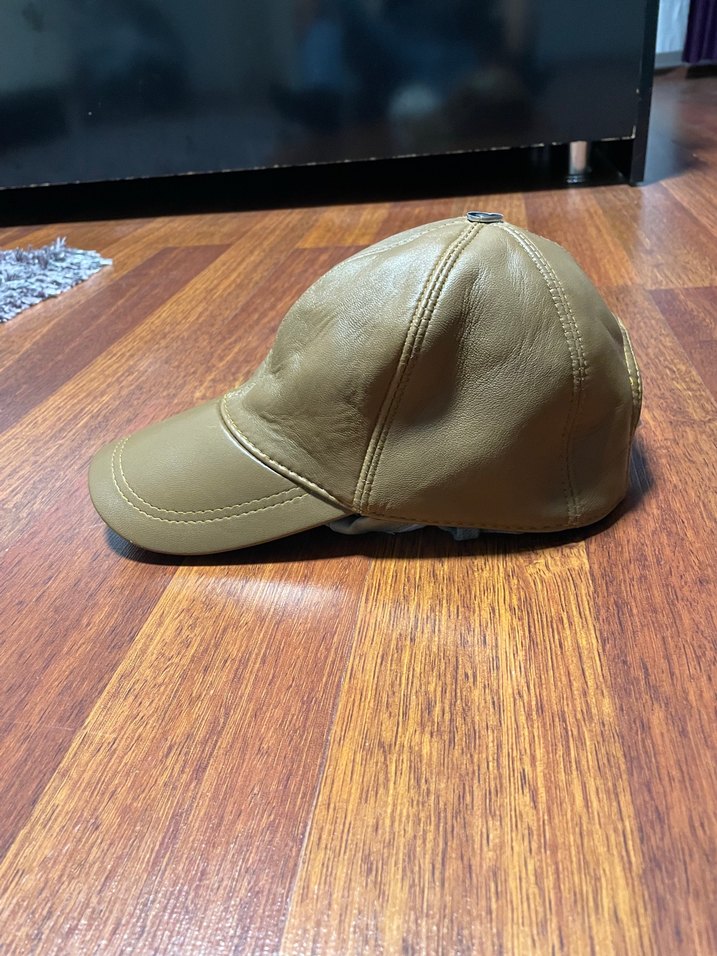 Bej Deri Kadın Şapka - Görsel 3