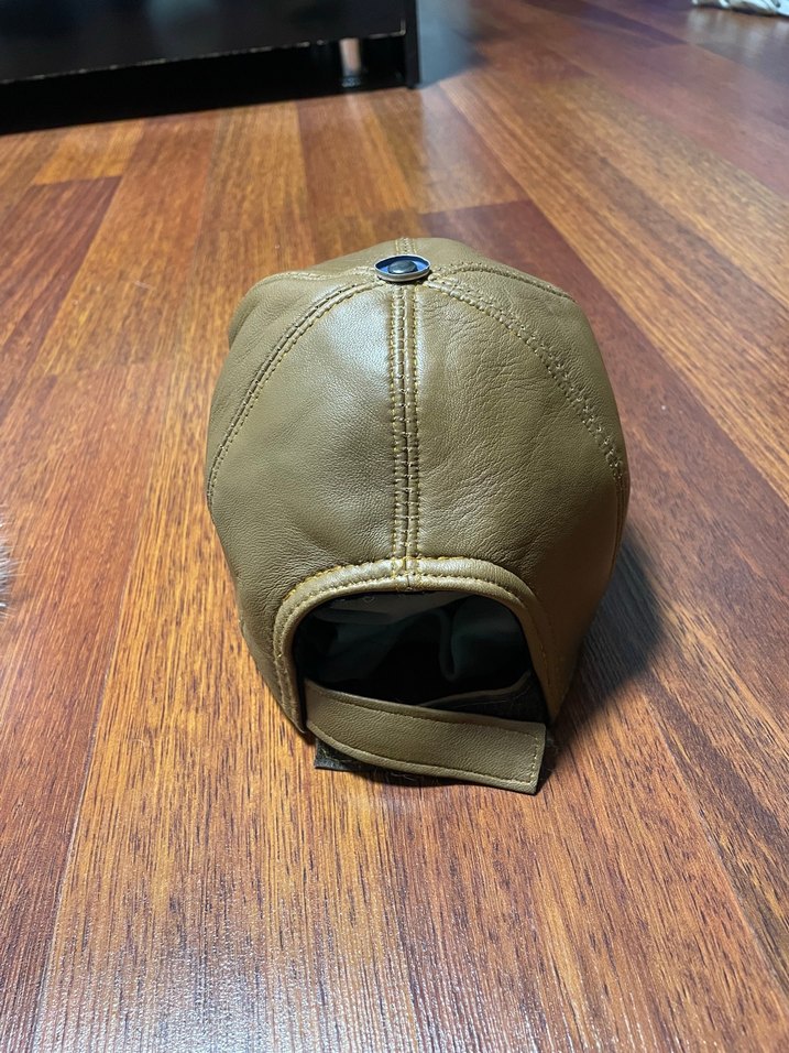 Bej Deri Kadın Şapka - Görsel 4