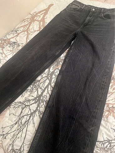28 Beden siyah Renk Zara Orijinal Wide Leg Jean
