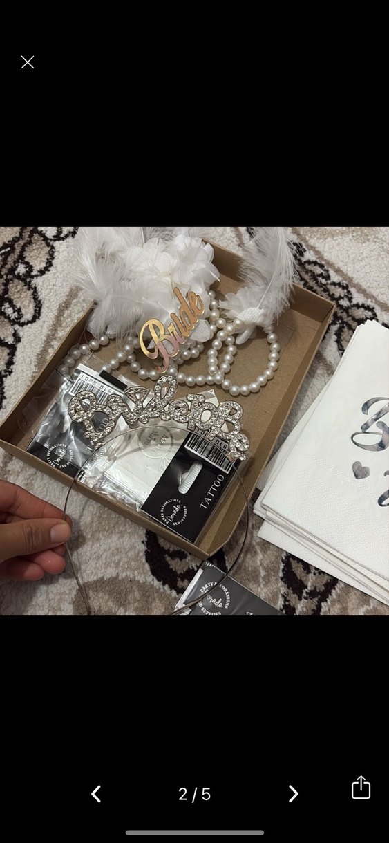 Boncuklu Beyaz Gelin Aksesuar Seti - Görsel 2