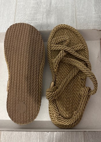 Hasır Bej Kadın Sandalet - Görsel 2