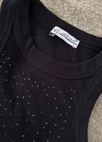 Siyah Payetli Yüksek Yakalı Atlet - Görsel 2