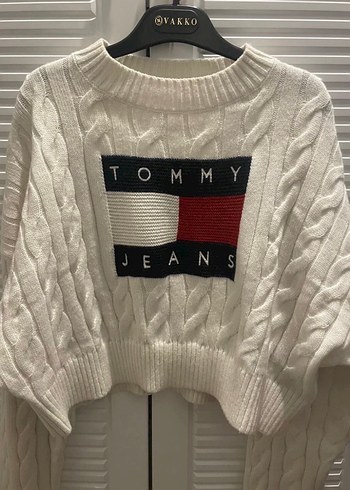 Tommy Hilfiger Tommy Jeans Ekru Orgu Triko Kazak
