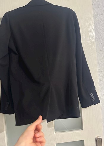 Düğmeli Siyah Kadın Blazer Ceket - Görsel 6