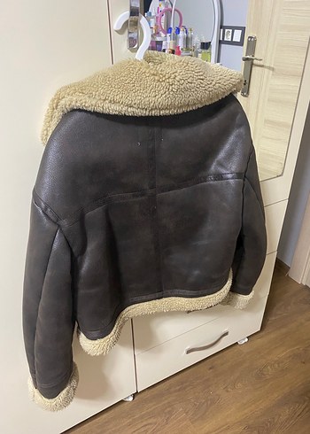 Kahverengi Kürklü Deri Kadın Ceket - Görsel 3