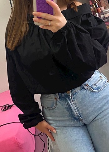 Kadın Siyah Straplez Mini Bluz - Görsel 3