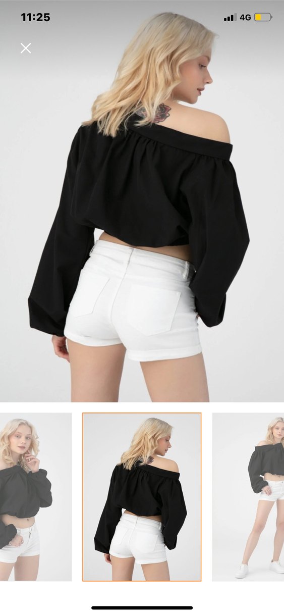 Kadın Siyah Straplez Mini Bluz - Görsel 2