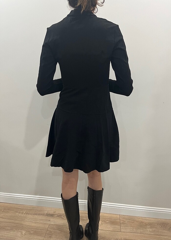 Siyah likralı elbise - Görsel 5