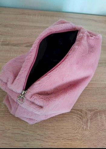 Fermuarlı Pembe Kadın Makyaj Çantası