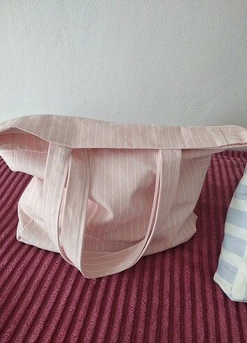 Mango Pembe bez çanta + pudra peluş xl