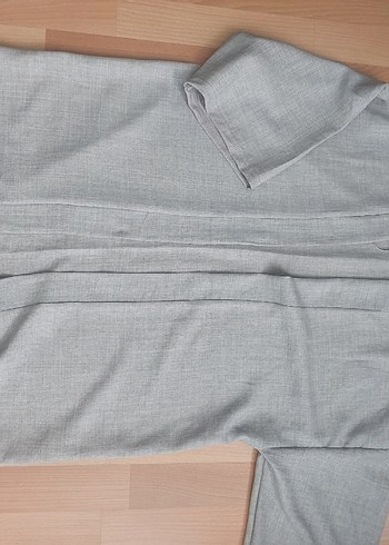 Gri pantolon ve ceket takim +beyaz pamuk atlet. - Görsel 2