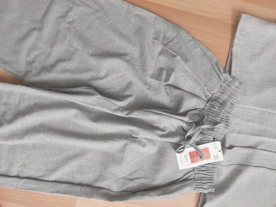 Gri pantolon ve ceket takim +beyaz pamuk atlet. - Görsel 3