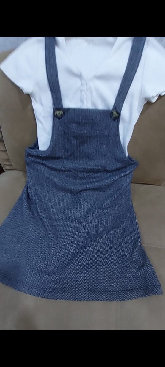 Düğmeli Gri Denim Kadın Kısa Tulum - Görsel 2