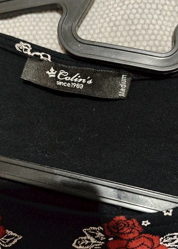 Çiçek Desenli Siyah Uzun Kadın Elbise - Görsel 4