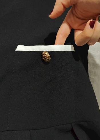 Siyah Fitted Midi Pilili Ofis Elbisesi - Görsel 3