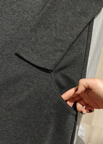 Gri Kadın Triko Midi Elbise - Görsel 2