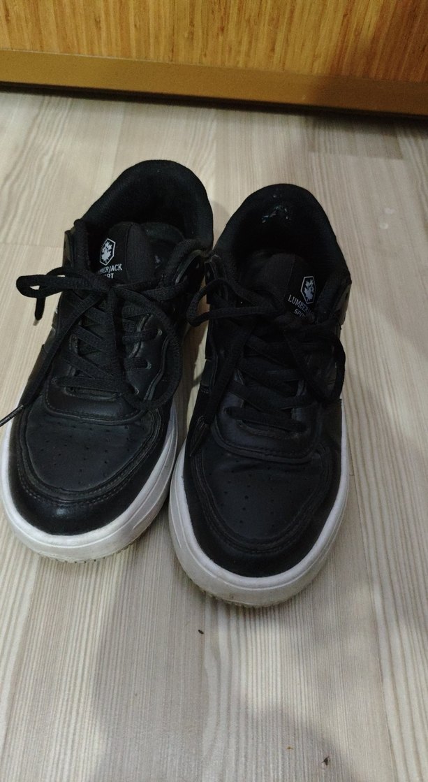 Siyah Bağcıklı  Kadın Spor Ayakkabı - Görsel 2