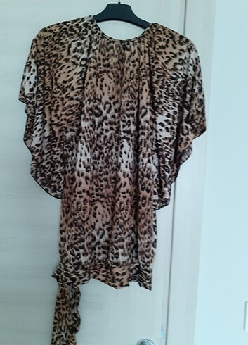 Leopar desenli bluz 