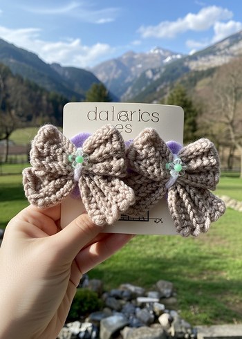 Pembe Örgü Çocuk Saç Tokası - Görsel 2