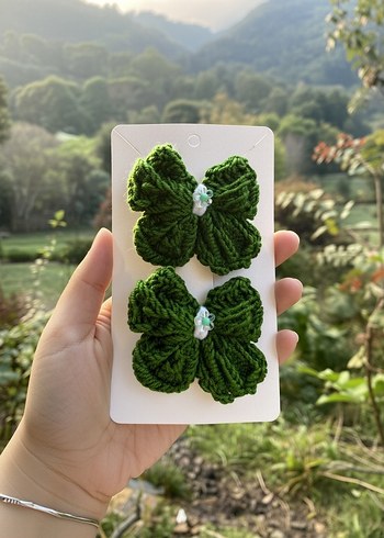 Pembe Örgü Çocuk Saç Tokası - Görsel 8