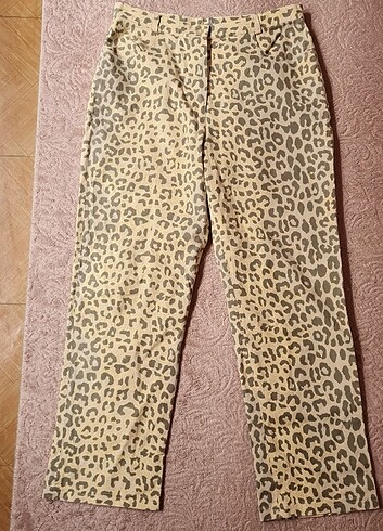 Leopar desenli jeans