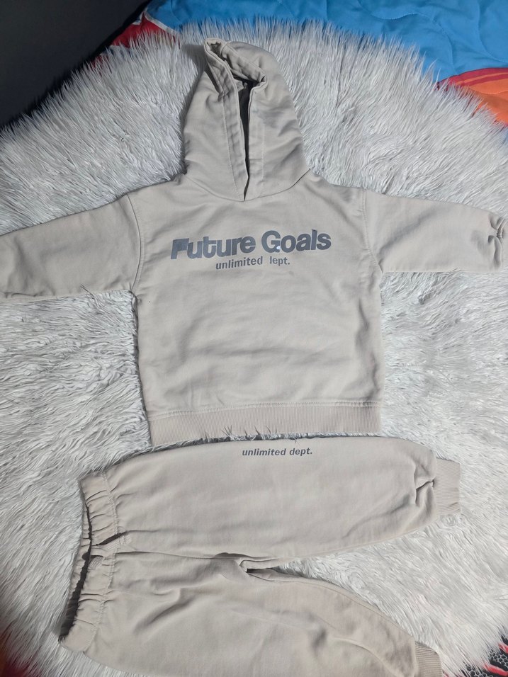 Bej Kapüşonlu Erkek Çocuk Eşofman Takımı - Görsel 2