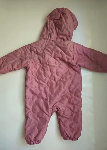 6 Ay Beden Kız Bebek Kapüşonlu Pembe Tulumu