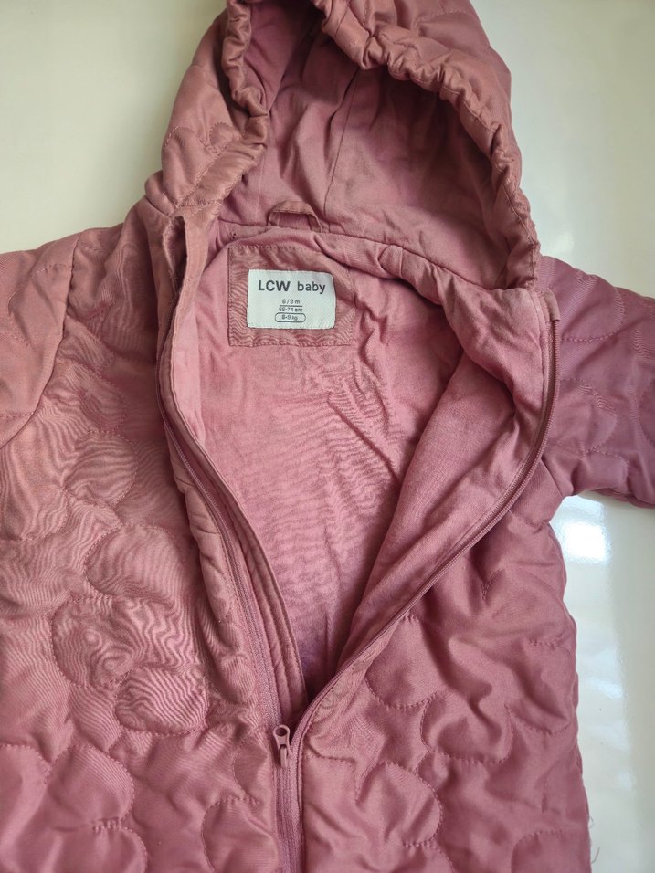 Kız Bebek Kapüşonlu Pembe Tulumu - Görsel 2