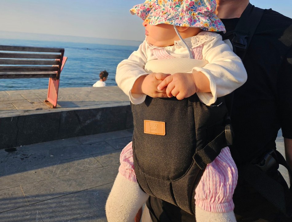 Gri Ergonomik Bebek Kangurusu Bel Destekli - Görsel 5